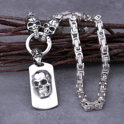 ALR™ Stainless Steel Pirate Skull Pendant Necklace