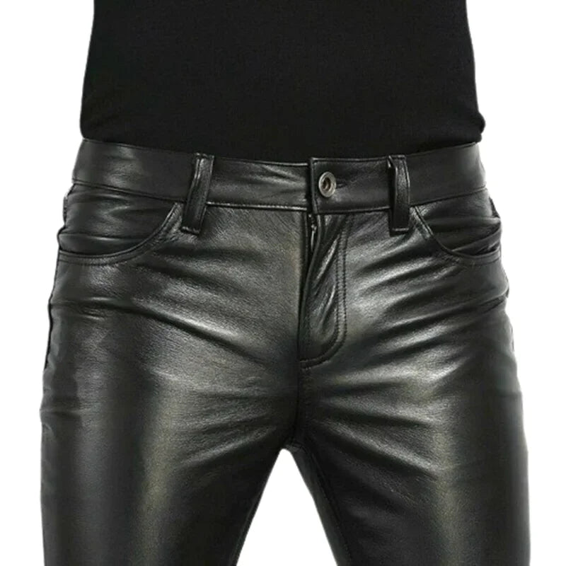 Alr™ Men's PU Leather Slim Fit Motorcycle Pants