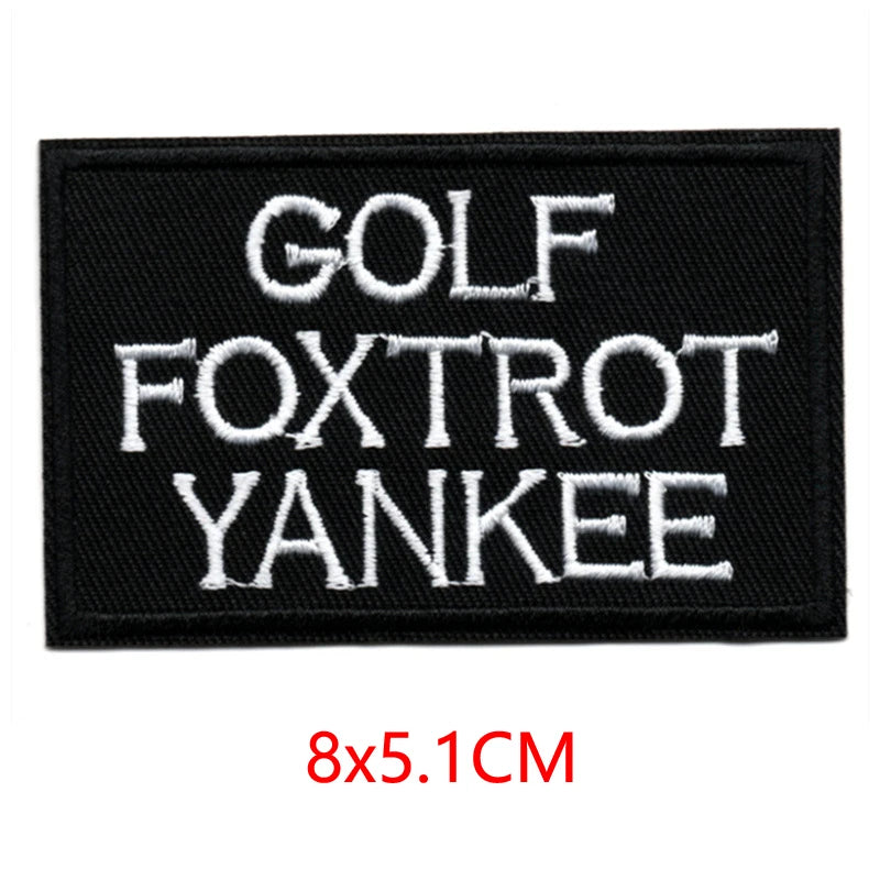 Alr™ Embroidered Iron-On Patch, Golf Foxtrot Yankee