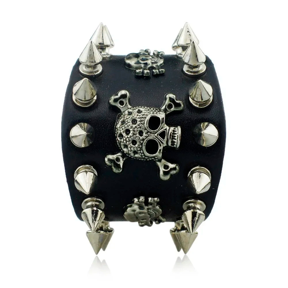 ALR™ Rivet Gothic Skeleton Skull Biker Bracelet