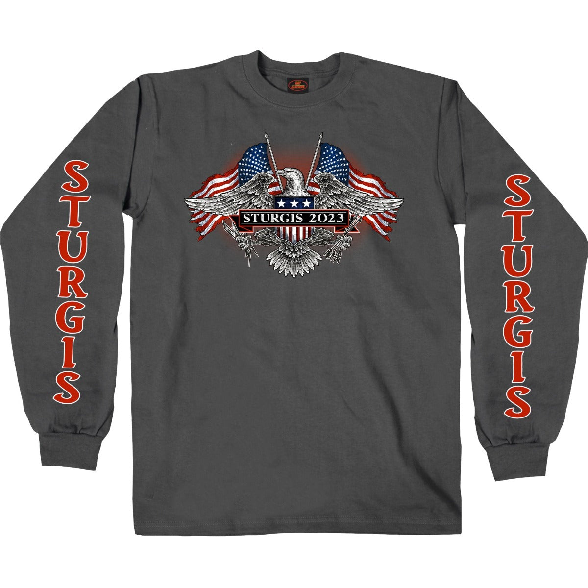 Hot Leathers Men's Sturgis 2023 Vintage Patriot Long Sleeve Shirt