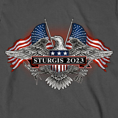 Hot Leathers Men's Sturgis 2023 Vintage Patriot Long Sleeve Shirt