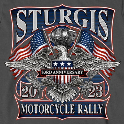 Hot Leathers Men's Sturgis 2023 Vintage Patriot Long Sleeve Shirt