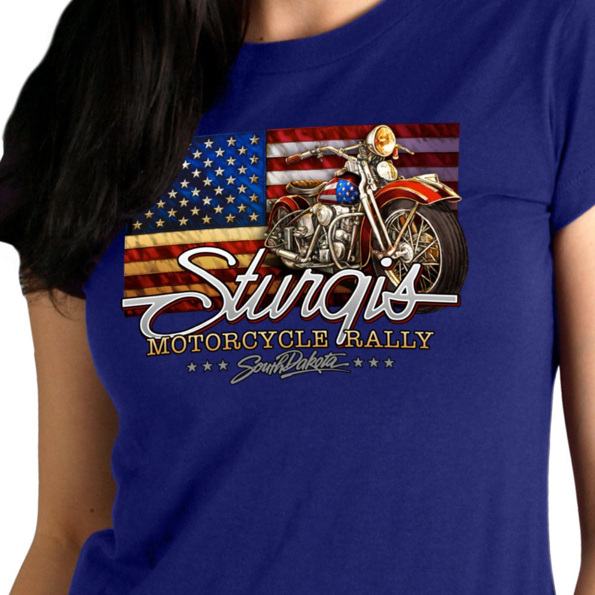 Hot Leathers Sturgis 2023 Ladies Mount Rushmore Double Sided Shirt