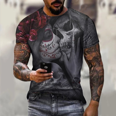 Alr™ Men's 3D Short Sleeves Skull Print Shirt