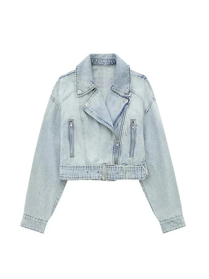 Alr™ Women's Biker Denim Jacket – Chic Loose Streetwear