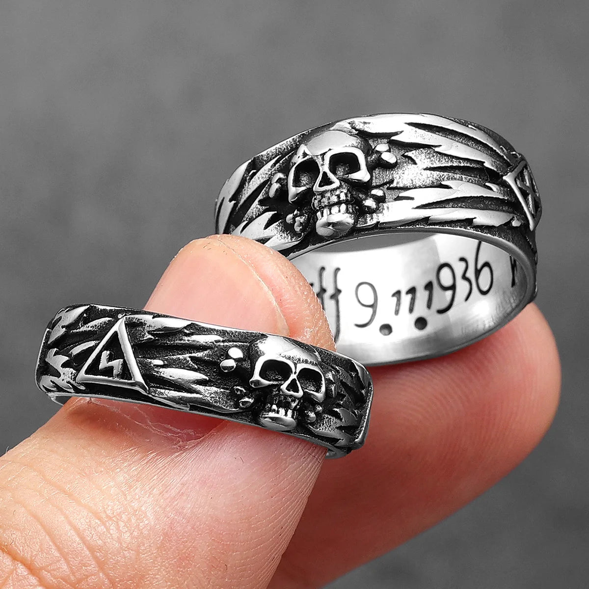 Stainless Steel Biker Ring - Domineering Skull Devil Rings Jewelry