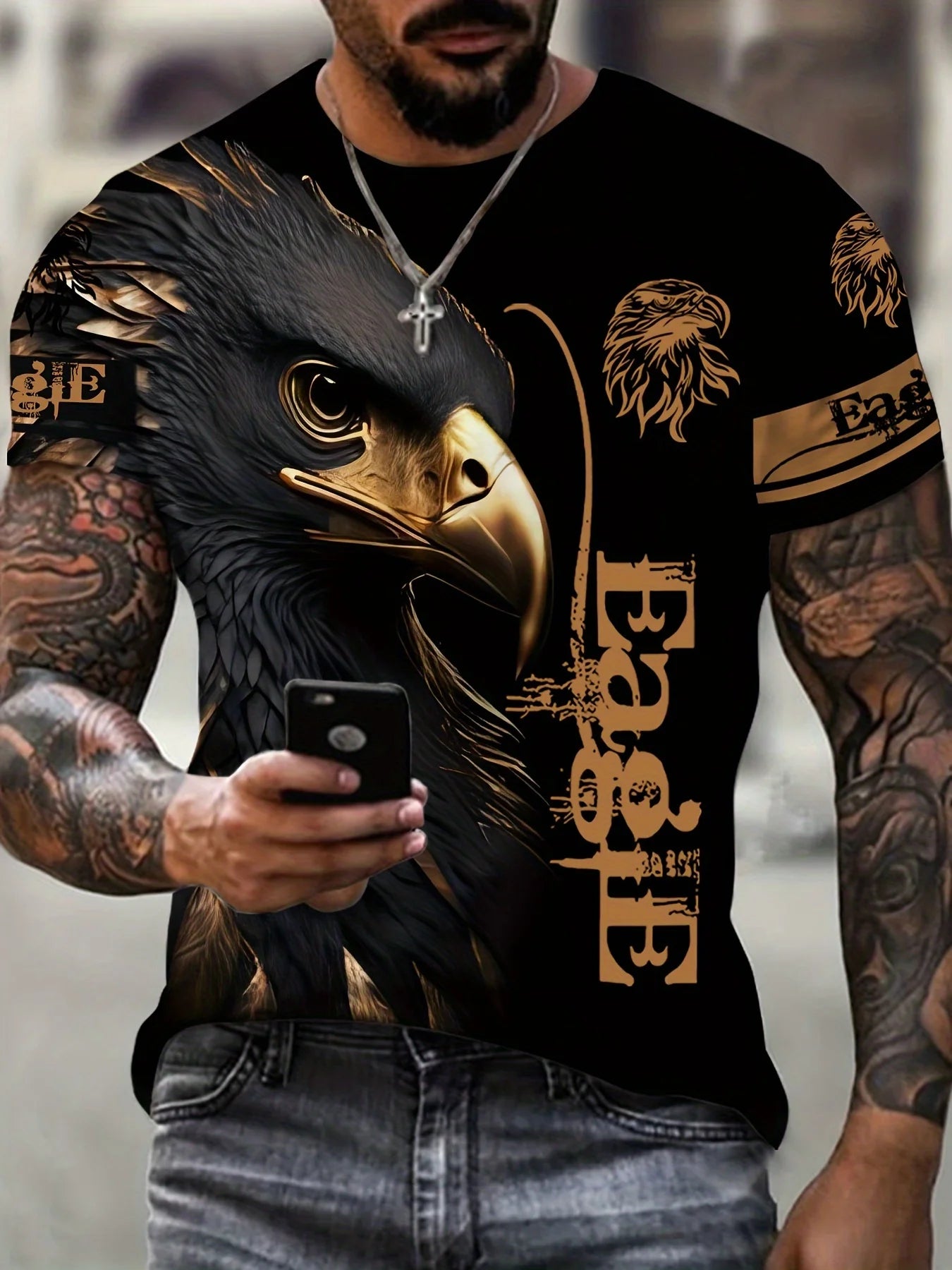 Alr™ Eagle Print Men's Short Sleeve T-Shirt