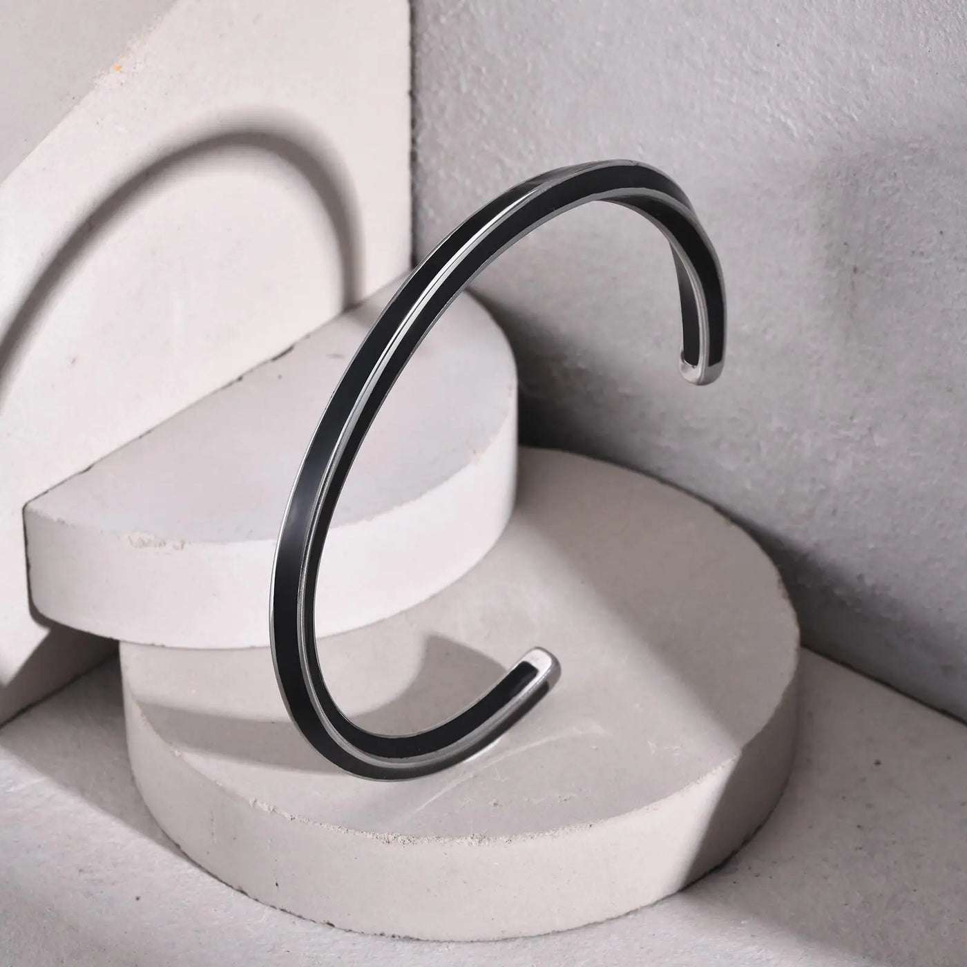 ALR™ Black Enamel Mobius Open Bangle