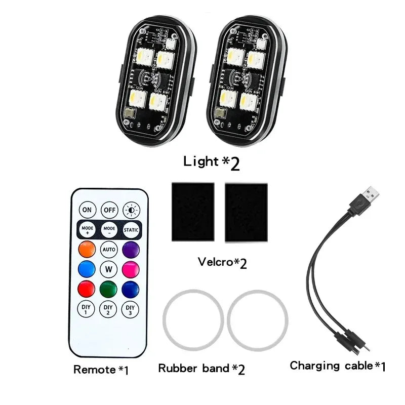 Motorcycle LED Lights - Wireless Strobe Car Remote RGB