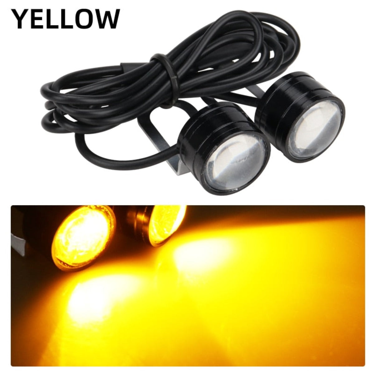 Enhance motorcycle visibility with two Motorcycle Strobe LED Driving Lights.