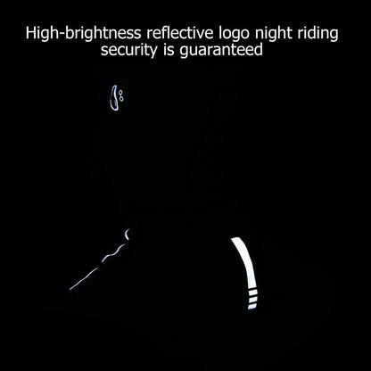 Reflective stripes and logo enhance night visibility. The text states, "High-brightness reflective logo ensures security for night riding." Pair with the ALR™ Winter Balaclava Neck Warmer for the ultimate winter sports accessory that keeps you safe and warm.