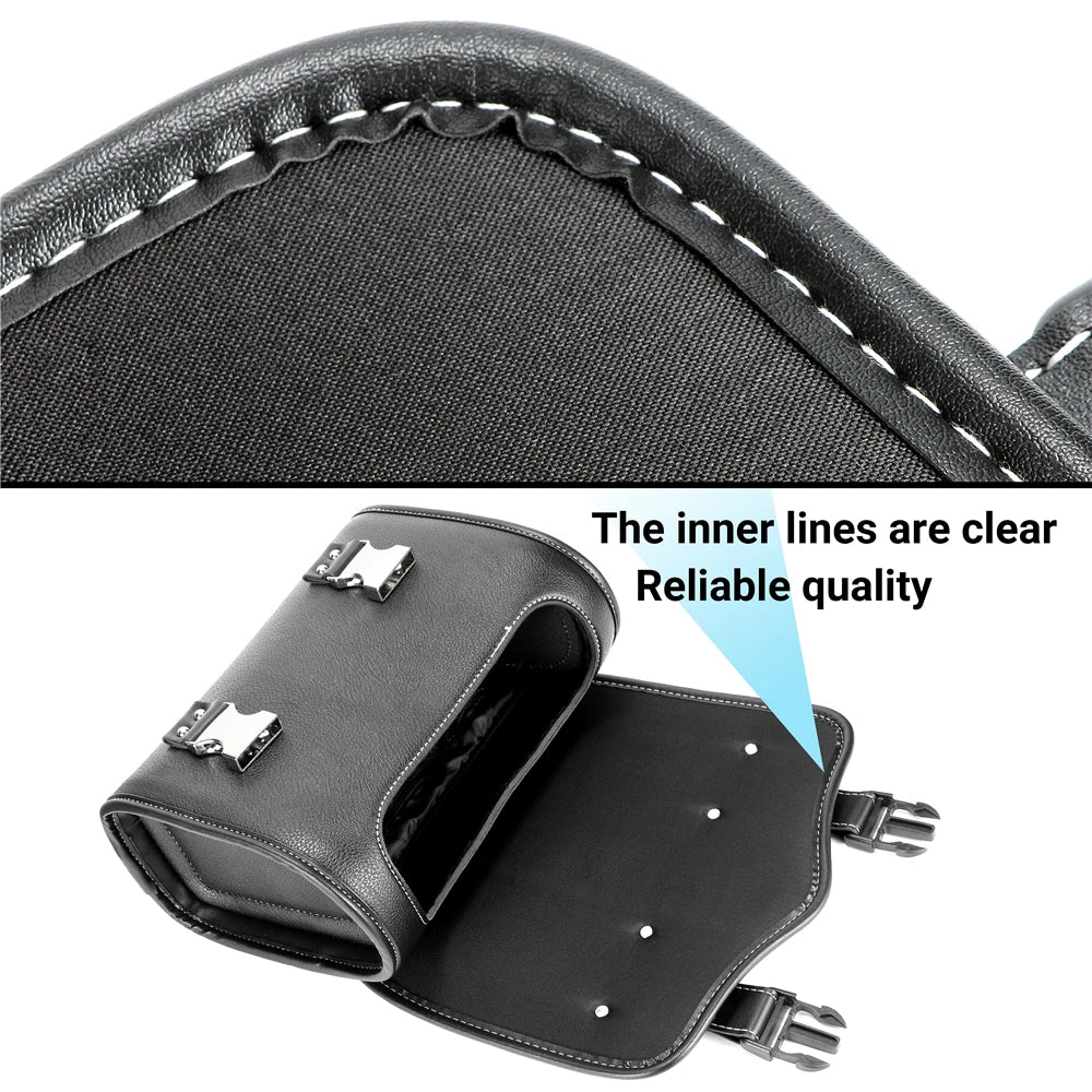 Leather Motorcycle Bag - Fork Saddlebag Universal PU Tool