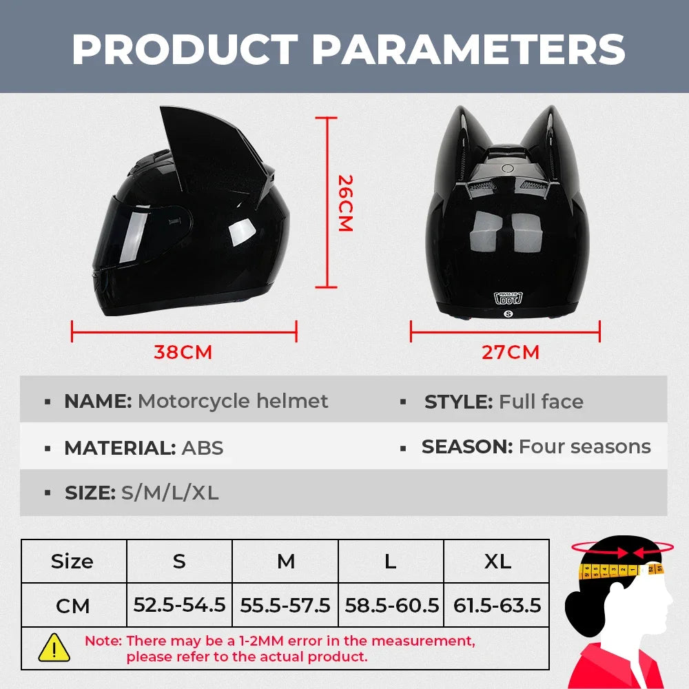 ALR™ Cat Ear Motorcycle Helmet