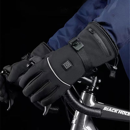 Heated Motorcycle Gloves Winter Warm Snowmobile Skiing Gloves Waterproof Touch Screen Rechargeable Heating Thermal Moto Guantes