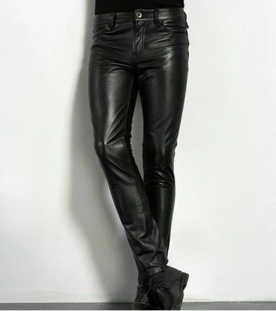 Alr™ Men's PU Leather Slim Fit Motorcycle Pants