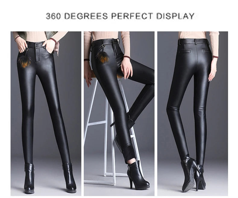 Alr™ Women's High-Waisted Biker PU Leather Pants