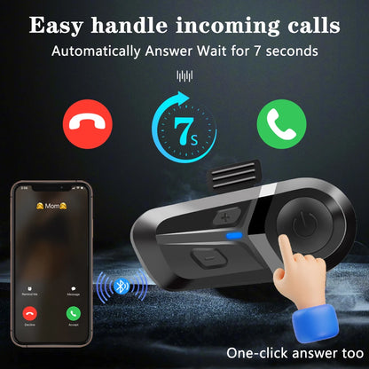 Motorcycle Helmet Headset - Bluetooth Wireless Hands Free