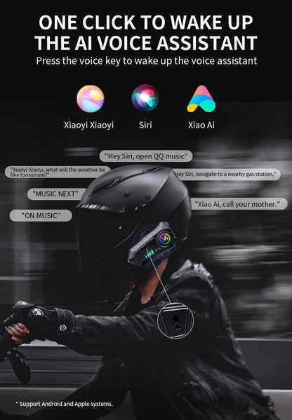 Motorcycle Helmet Headset - Bluetooth Stereo Universal