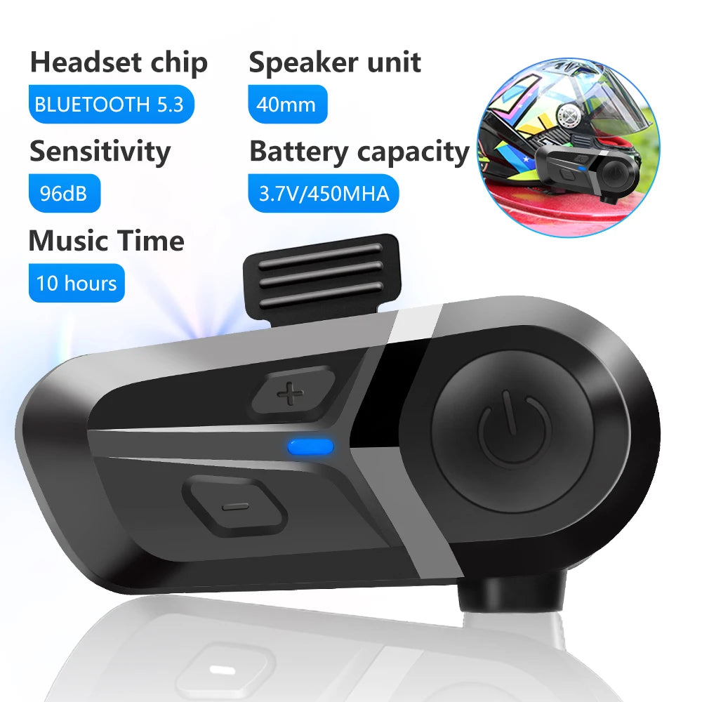 Motorcycle Helmet Headset - Bluetooth Wireless Hands Free