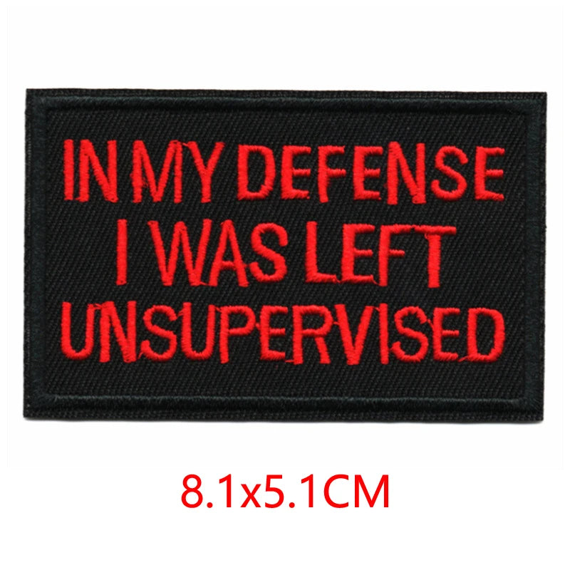 Alr™ Embroidered Iron-On Patch, In My Defense