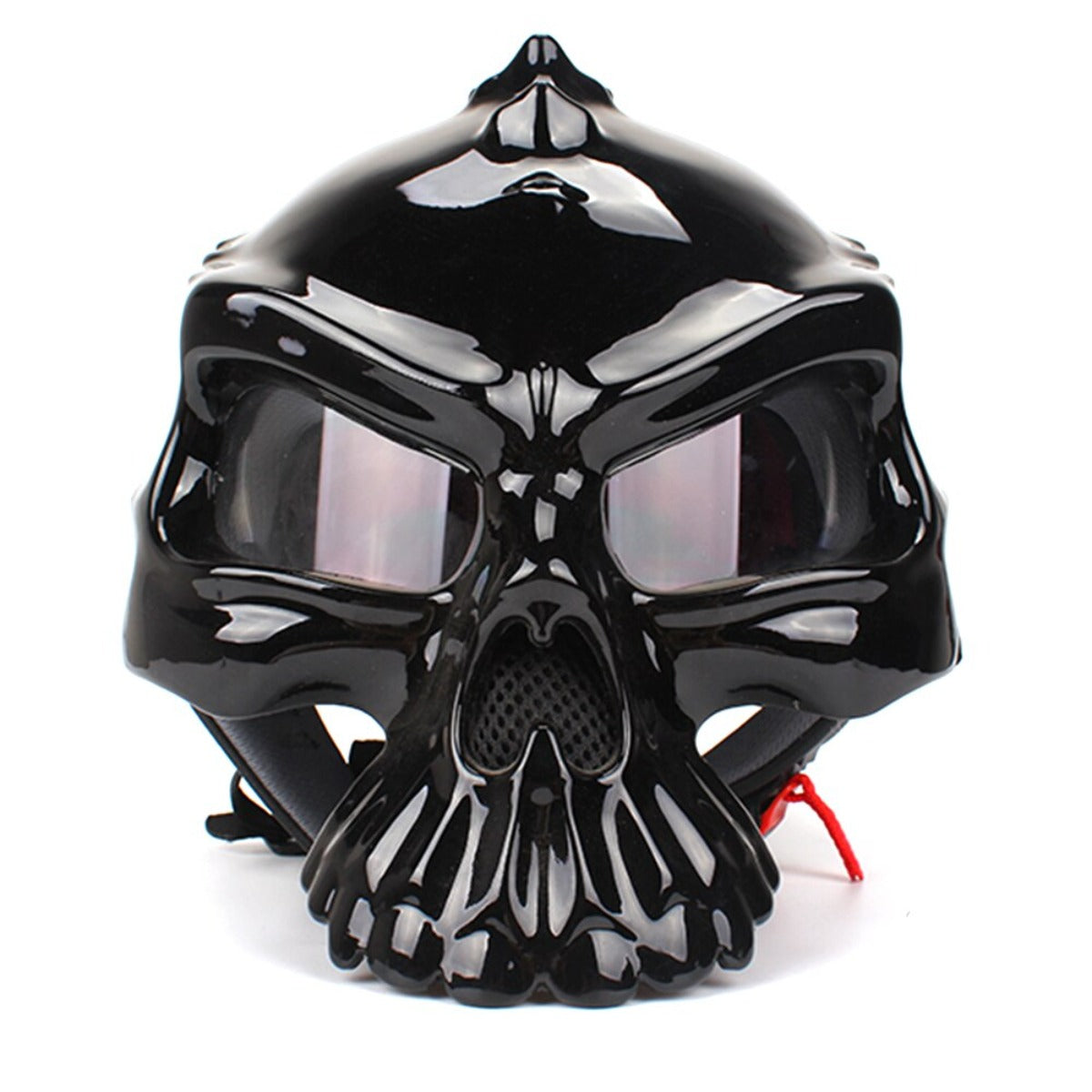 A stylish and durable black Motorcycle Half Face Skull Helmet suitable for various types of riders and vehicles.