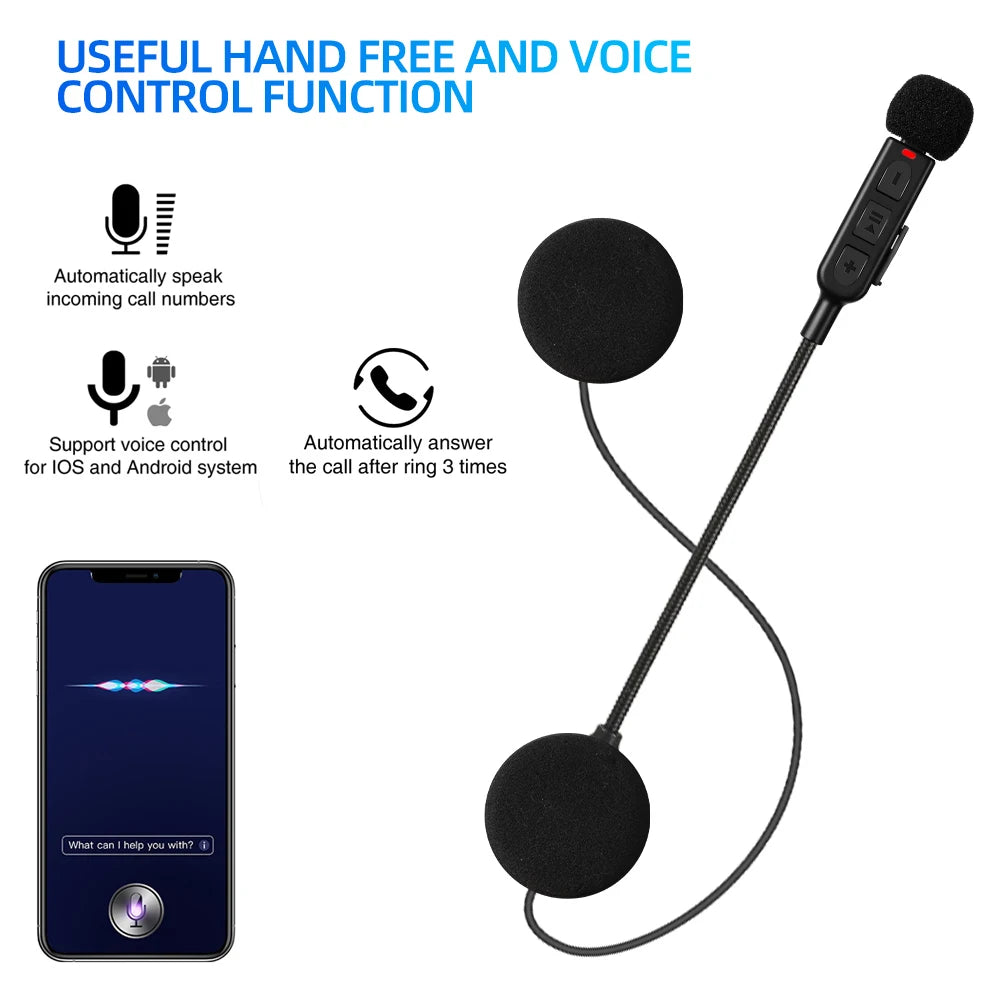 Motorcycle Helmet Headset - Bluetooth Wireless Stereo Hands Free