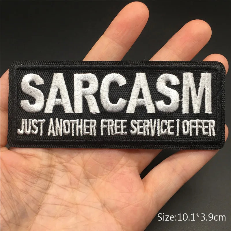 Alr™ Embroidered Iron-On Patch, Sarcasm