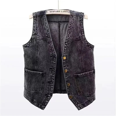 Alr™ Women's V-Neck Denim Vest, Black