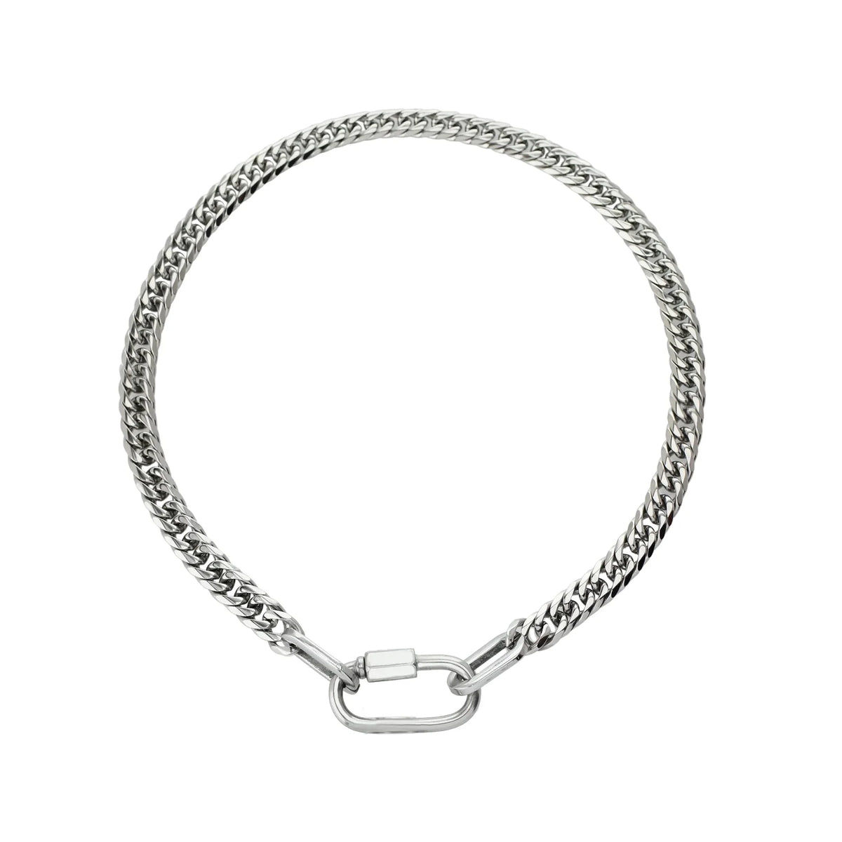 Designer Jewelry Tarnish Free 18K Gold Plated Stainless Steel Two Tone Chunky Charm Necklace Cuban Chain Necklace