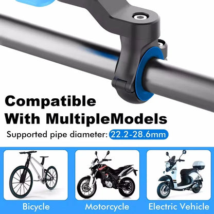 Motorcycle Phone Holder - Handlebar 360 Rotatable Secure Mount