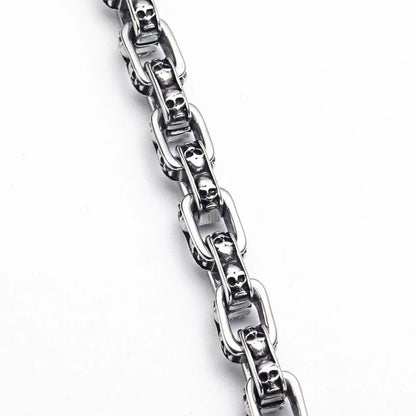 Stainless Steel Biker Skull Link Bracelet