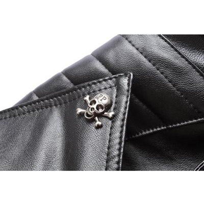 Men's Skull Punk Style Faux Leather Jacket