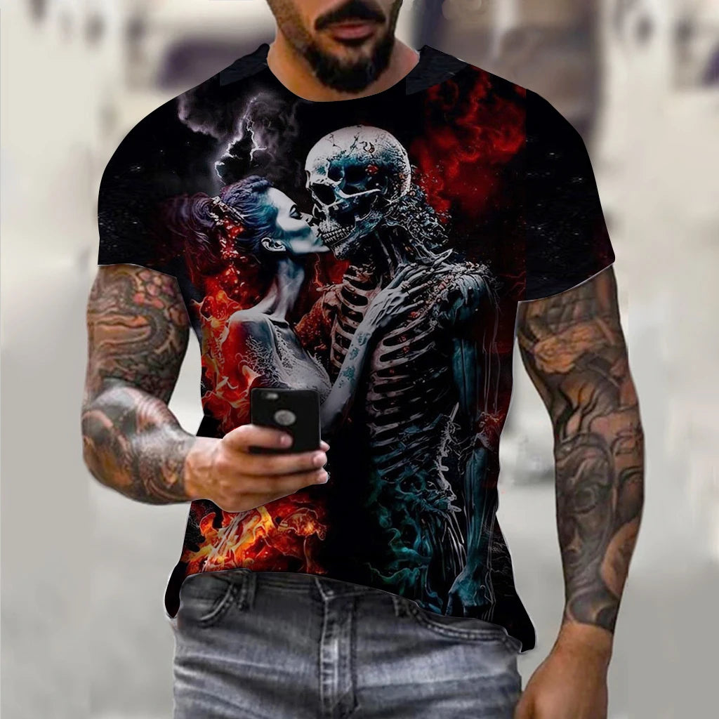 Alr™ Men's 3D Short Sleeves Skull Print Shirt