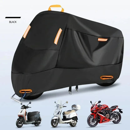 Waterproof Motorcycle Cover - All Season Silver Black Sun