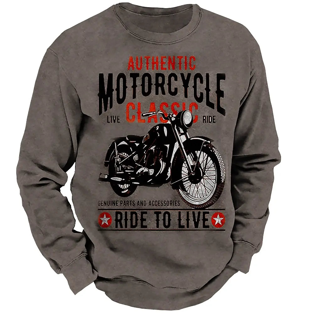 Alr™ Men's Motorcycle Print Long Sleeve T-Shirt