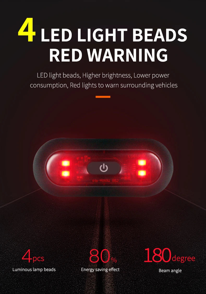 Waterproof Motorcycle Helmet Warning Light