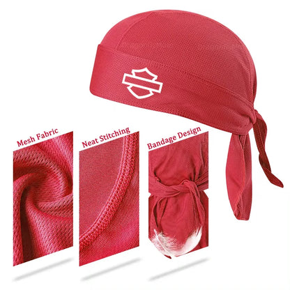 This unisex red mesh Summer Cycling Cap, designed as a breathable helmet liner with neat stitching and a bandage finish, is perfect for Harley-Davidson PAN AMERICA 1250 S PA1250 Sportster S 1250 riders.