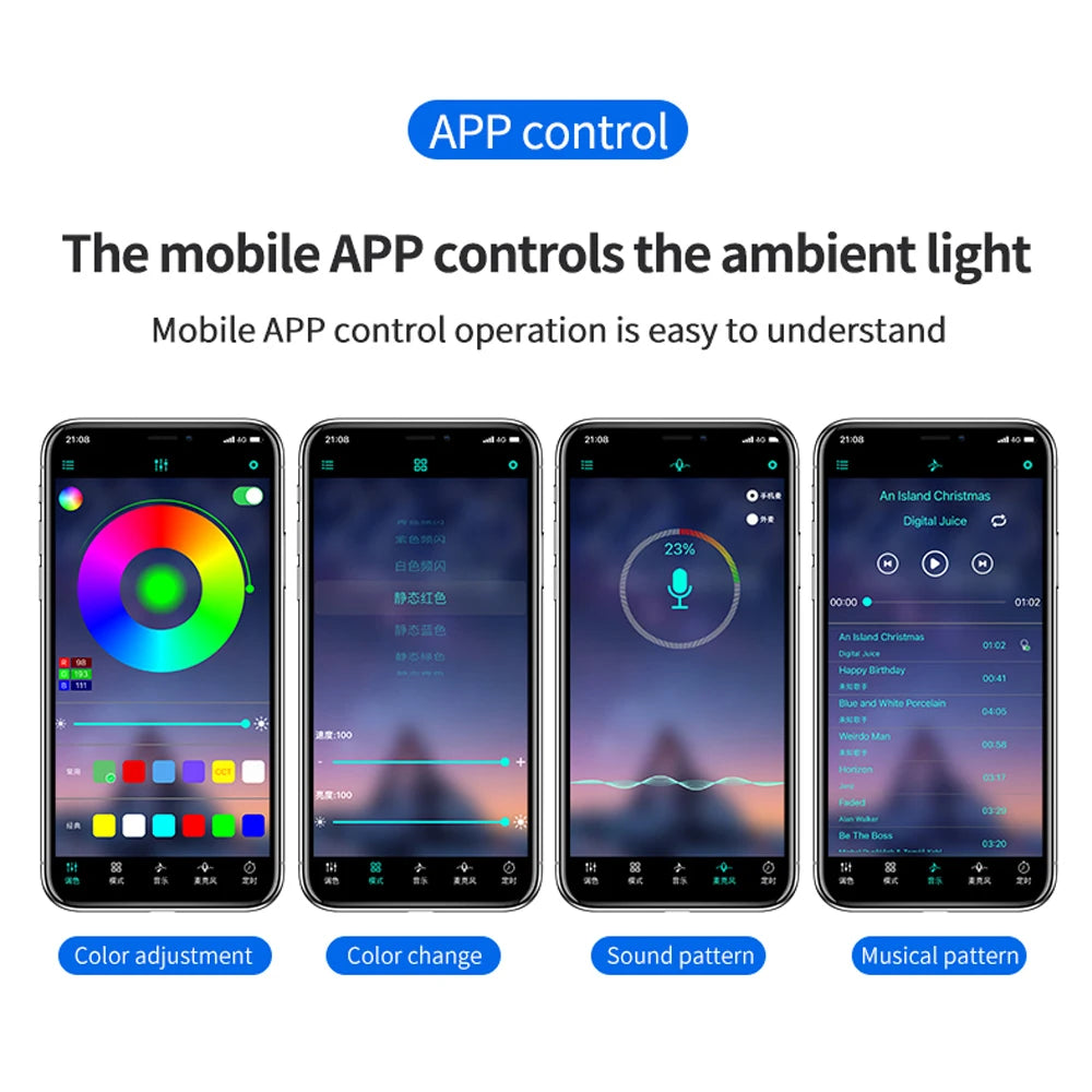 Motorcycle LED Lights - RGB Underglow Kit App Remote