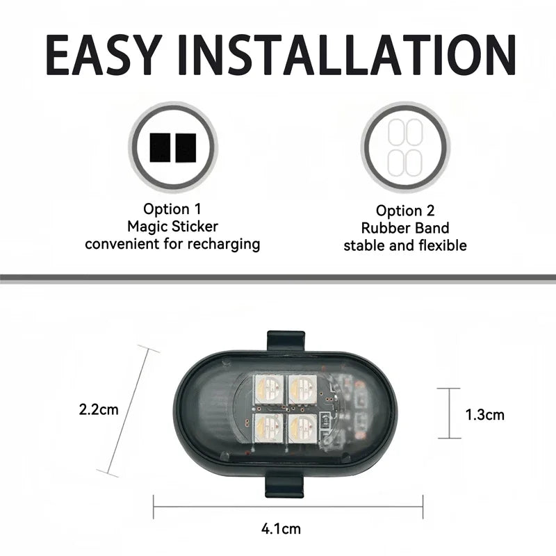 Motorcycle LED Lights - RGB Strobe Wireless Car Warning