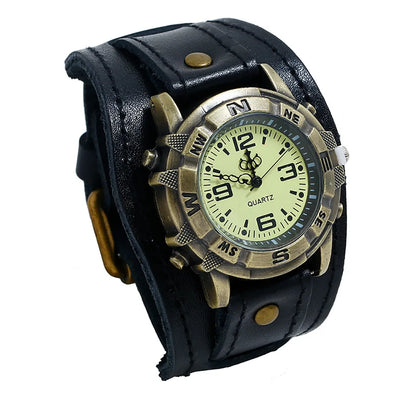 Alr™ Men's Punk Retro Leather Watch with Pin Buckle Strap