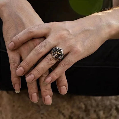 Personalized Index Finger Ring Male Jewelry Adjustable Fashion 925 Silver Ring For Men Snake Design Hollow Lines Accessories