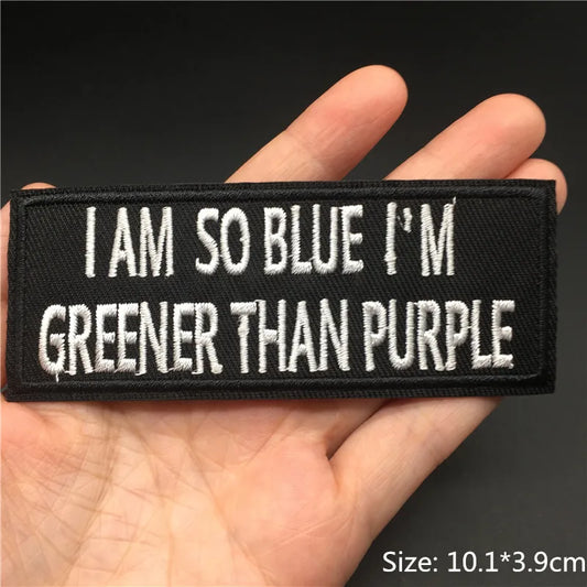 Alr™ Embroidered Iron-On Patch, Iam So Blue