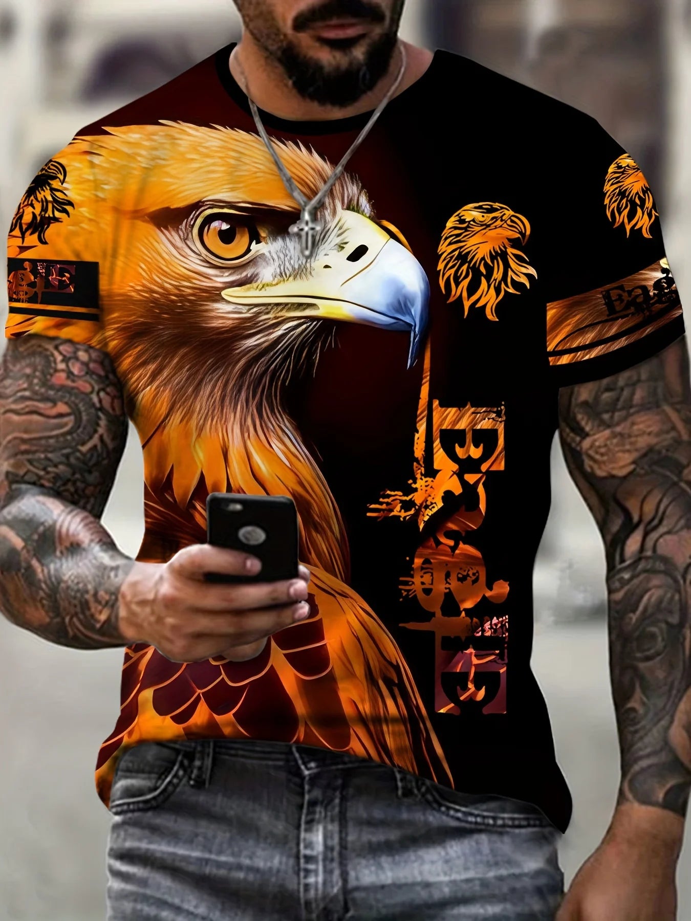 Alr™ Eagle Print Men's Short Sleeve T-Shirt