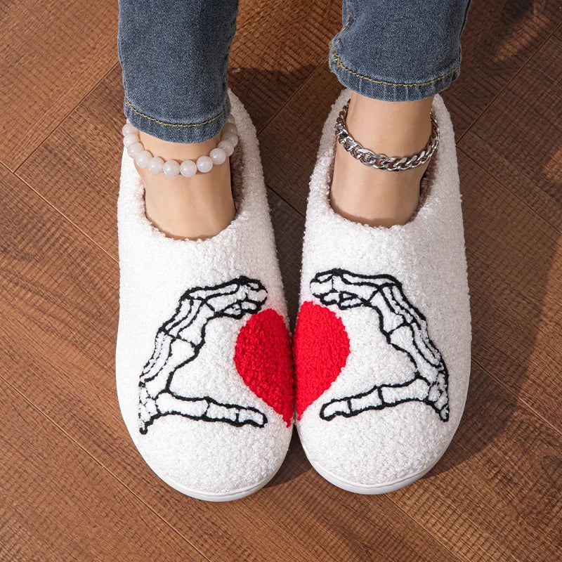 ALR™  Skull Hand Love Heart Slippers