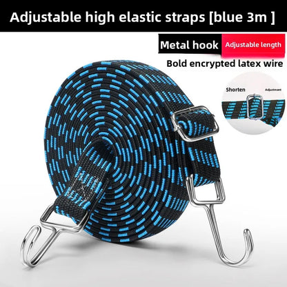 Motorcycle Tie-Down Straps - Elastics Rubber Luggage Rope Cord