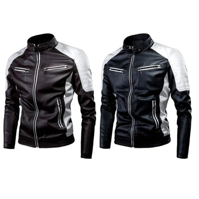 Alr™ Men's PU Leather Motorcycle Bomber Jacket