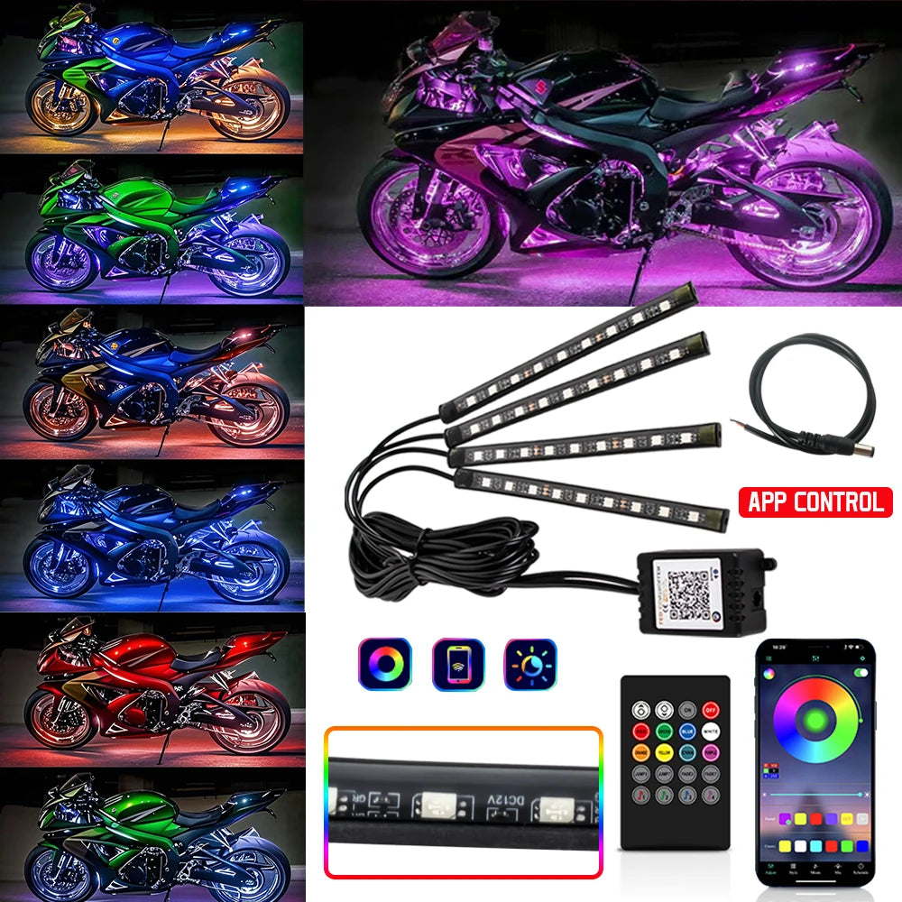 Motorcycle LED Lights - Underglow Atmosphere RGB App Control