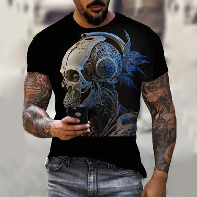 Alr™ Men's 3D Short Sleeves Skull Print Shirt