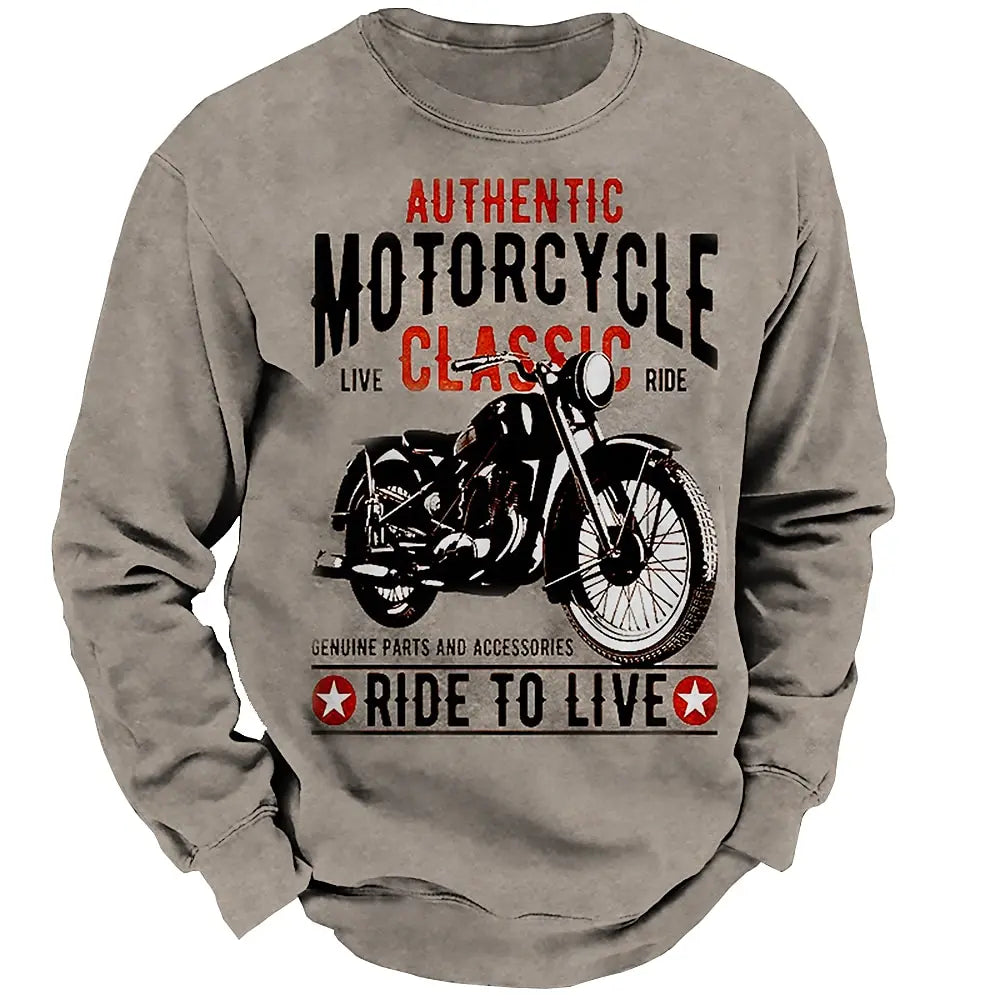 Alr™ Men's Motorcycle Print Long Sleeve T-Shirt